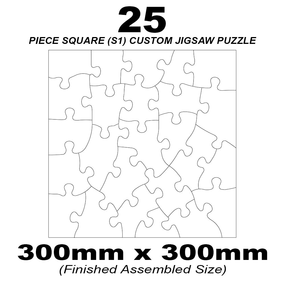 25 Piece Square (1to1) Custom Jigsaw 300x300mm (Retail) QPuzzles