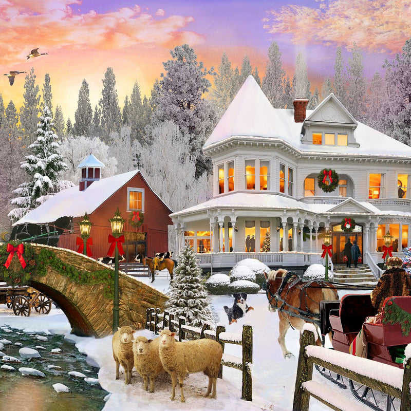 Country Christmas (Square) Jigsaw Puzzle by Artist MGL Licensing and Manufactured by QPuzzles in Queensland
