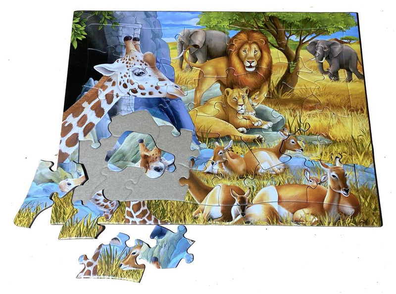 Safari Animals (Tray Puzzle) Jigsaw Puzzle by Artist QPuzzles and Manufactured by QPuzzles in Queensland