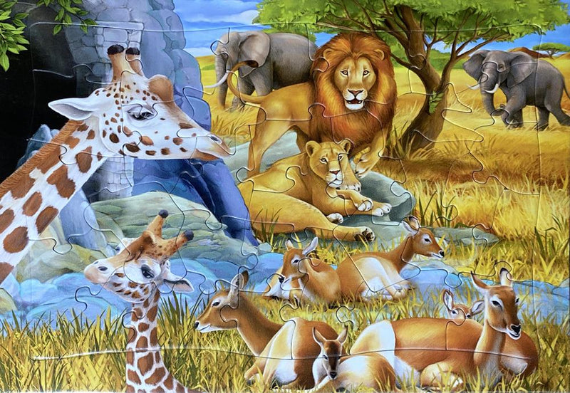 Safari Animals (Tray Puzzle) Jigsaw Puzzle by Artist QPuzzles and Manufactured by QPuzzles in Queensland
