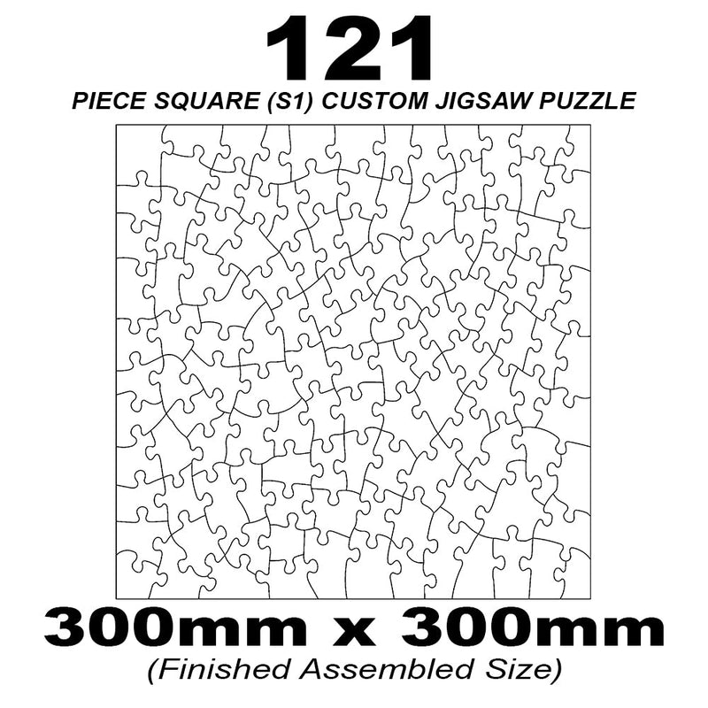 121 Piece Square (1to1) Custom Jigsaw 300x300mm (Retail) QPuzzles