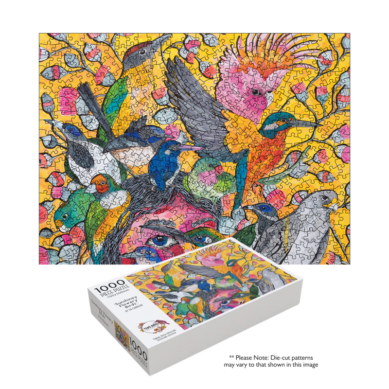 Sunshiney Flowery Birds (Landscape) Puzzle