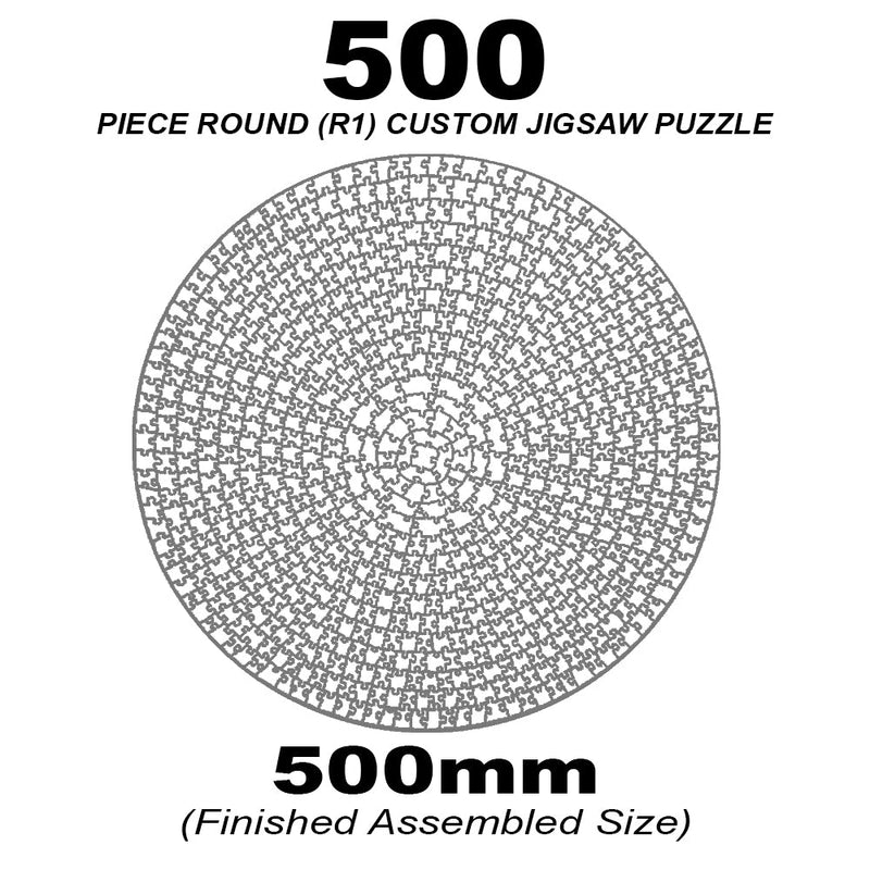 500 Piece Round (1to1) Custom Jigsaw 500mm (Retail) QPuzzles