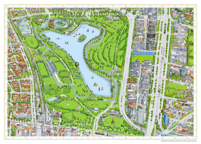 Albert Park Lake Map (Landscape)