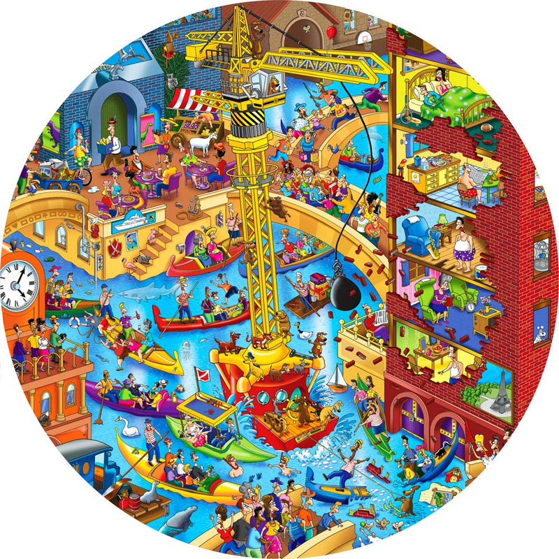 All Dogs Must Be On A Leash (Round) QPuzzles
