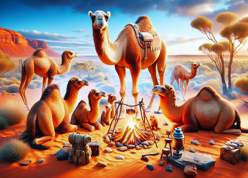 Aussie Animals Camping - Camel (Landscape)