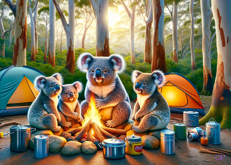 Aussie Animals Camping - Koalas (Landscape)