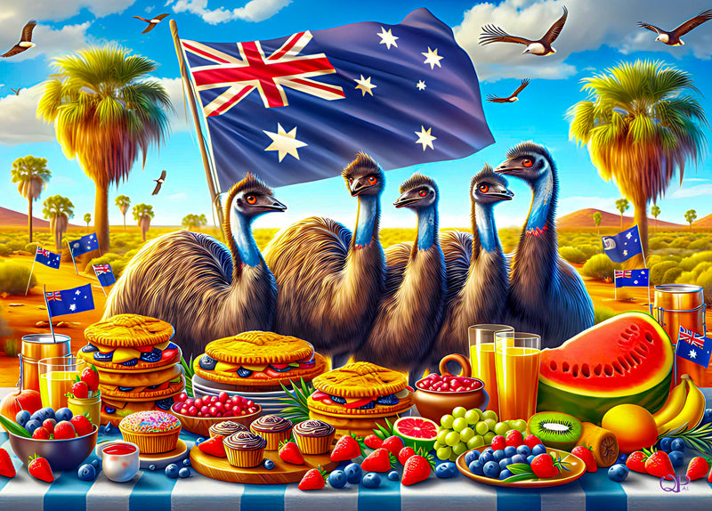 Australia Day - Emus (Landscape)