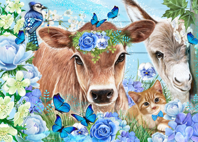 Blue Blossom Buddies (Landscape)