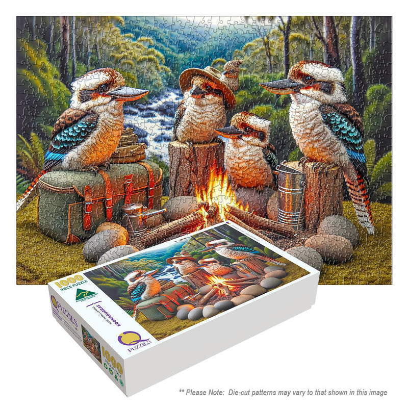 Aussie Animals Camping - Kookaburras (Landscape)