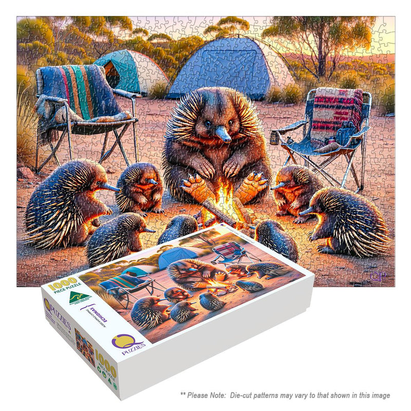 Aussie Animals Camping - Echidnas (Landscape)