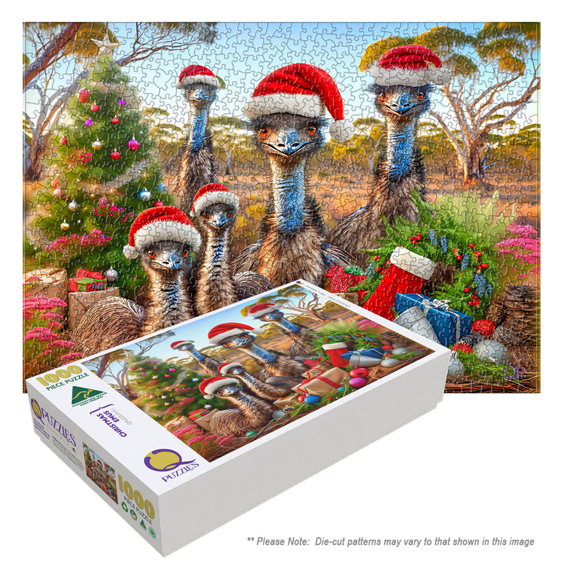 Christmas Emus (Landscape)