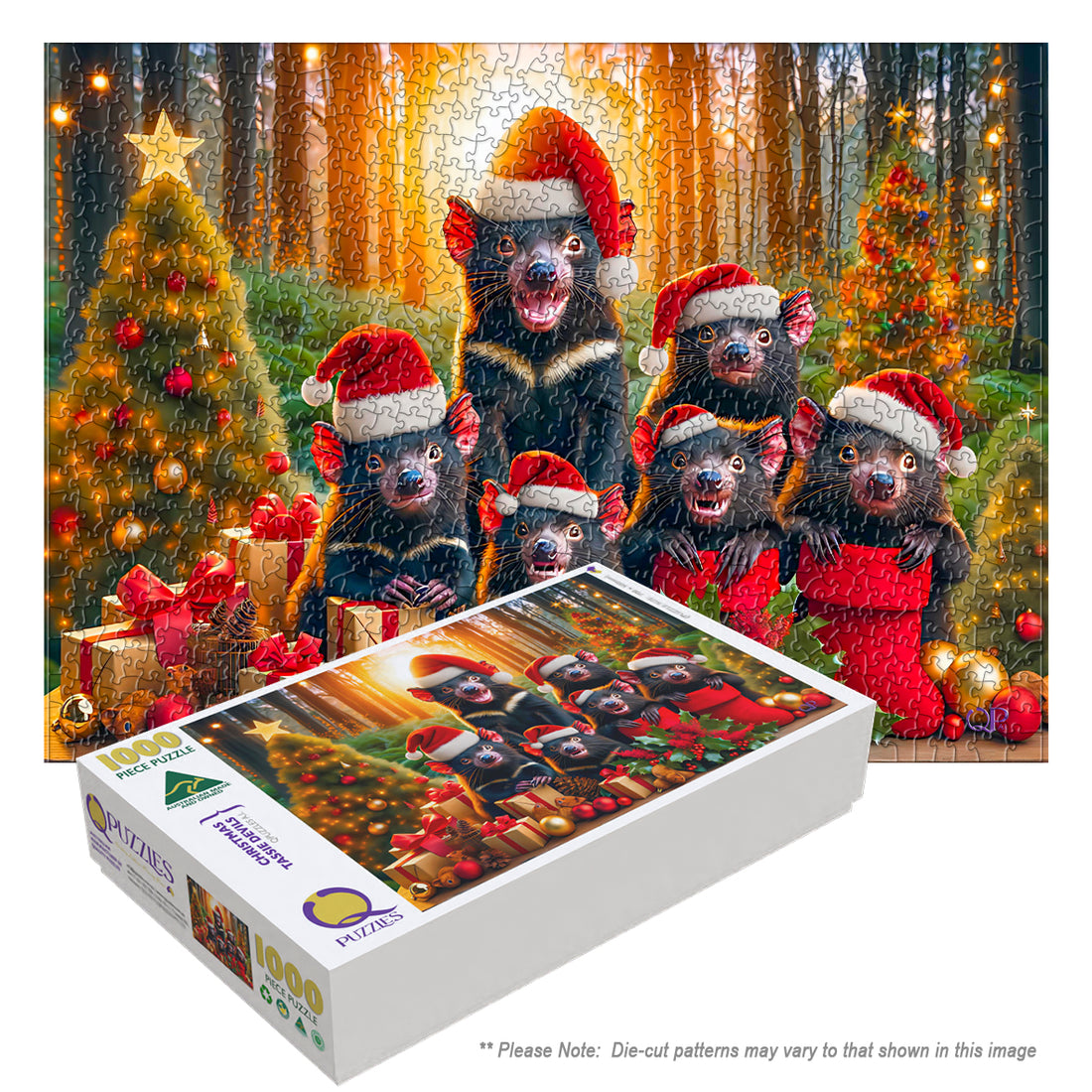 Christmas Tassie Devils (Landscape) | Unique Australian Made