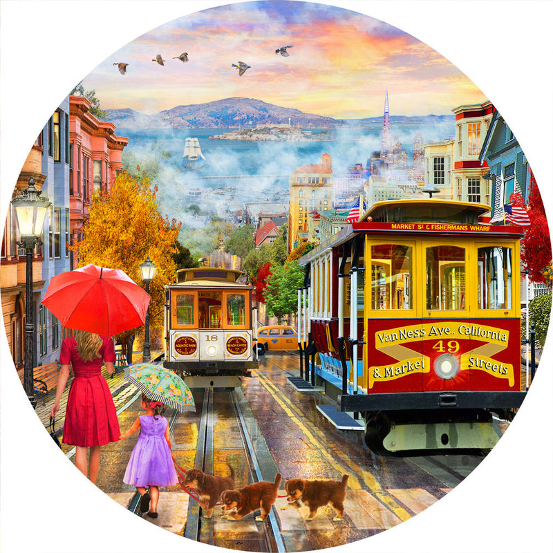 Cable Cars San Francisco (Round) QPuzzles
