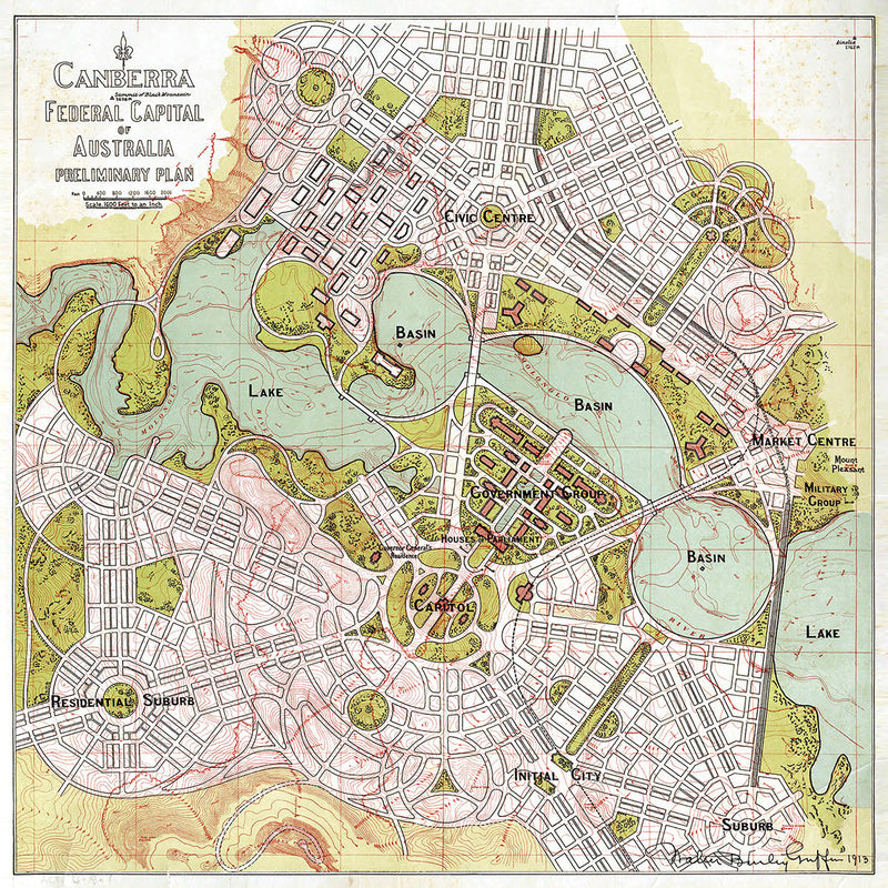 Canberra preliminary plan, circa 1914