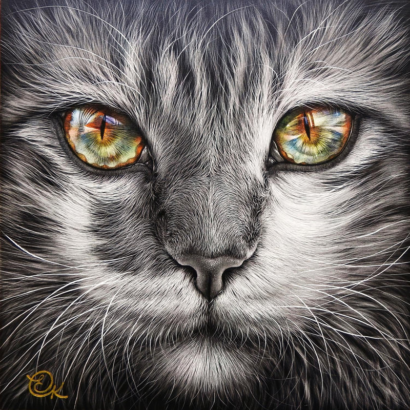 Cat-Reflections (Square) Jigsaw Puzzle by Artist Elena Kolotusha and Manufactured by QPuzzles in Queensland