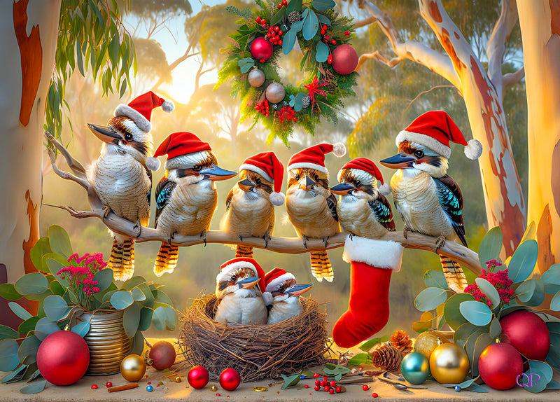 Christmas Kookaburras (Landscape)