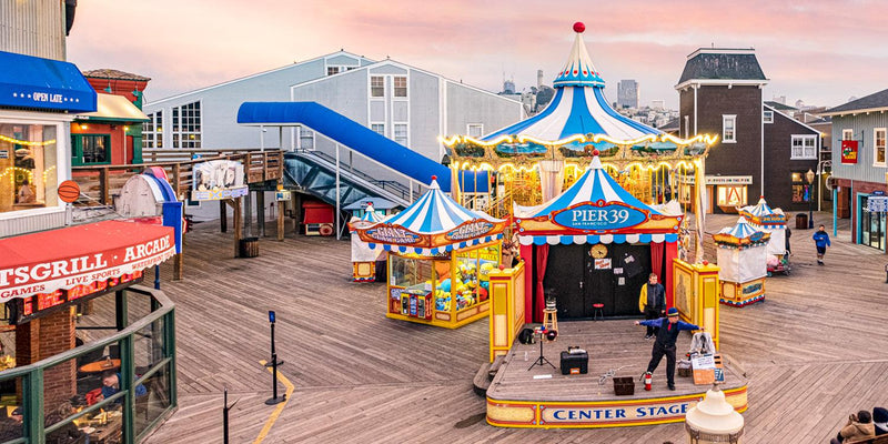 Circus on Pier 39 (Panorama) Jigsaw Puzzle by Artist Jaime Dormer and Manufactured by QPuzzles in Queensland