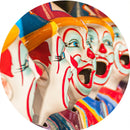 Clowning Around (Round) Jigsaw Puzzle by Artist Jaime Dormer and Manufactured by QPuzzles in Queensland