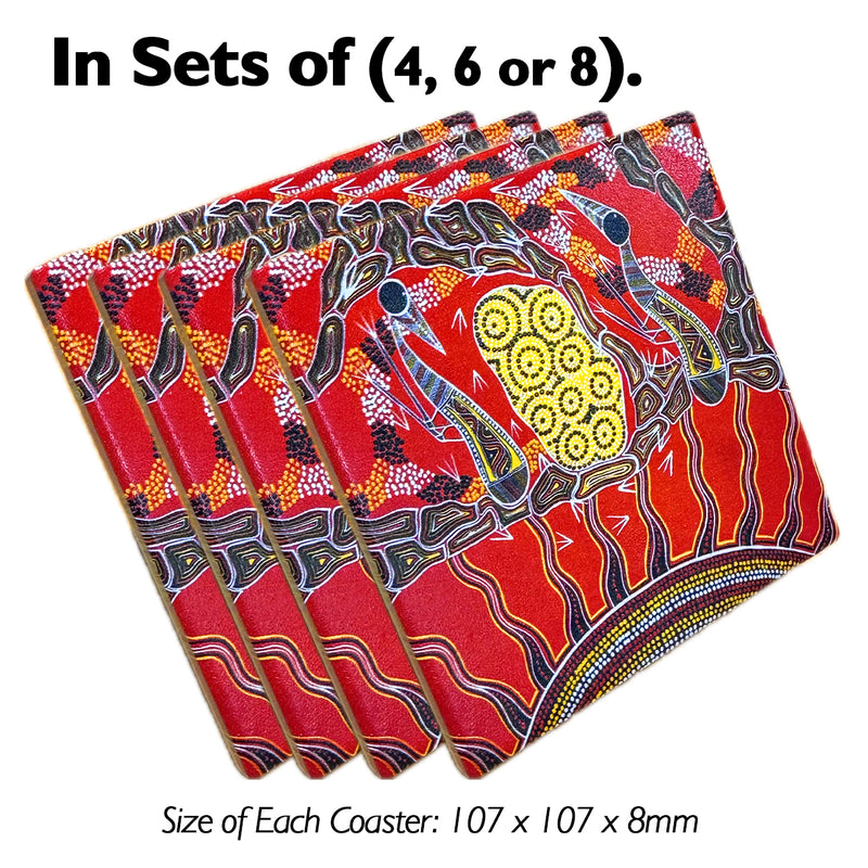 Ceramic Coasters | Emu Dance Set