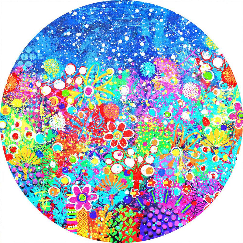 Colourburst (Round) Jigsaw Puzzle by Artist Donna Sharam and Manufactured by QPuzzles in Queensland
