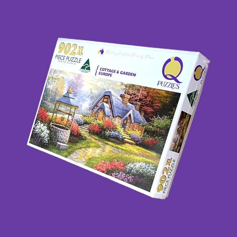 Cottage & Gardens (Panorama) Jigsaw Puzzle by Artist QPuzzles and Manufactured by QPuzzles in Queensland