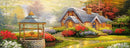 Cottage & Gardens (Panorama) Jigsaw Puzzle by Artist QPuzzles and Manufactured by QPuzzles in Queensland