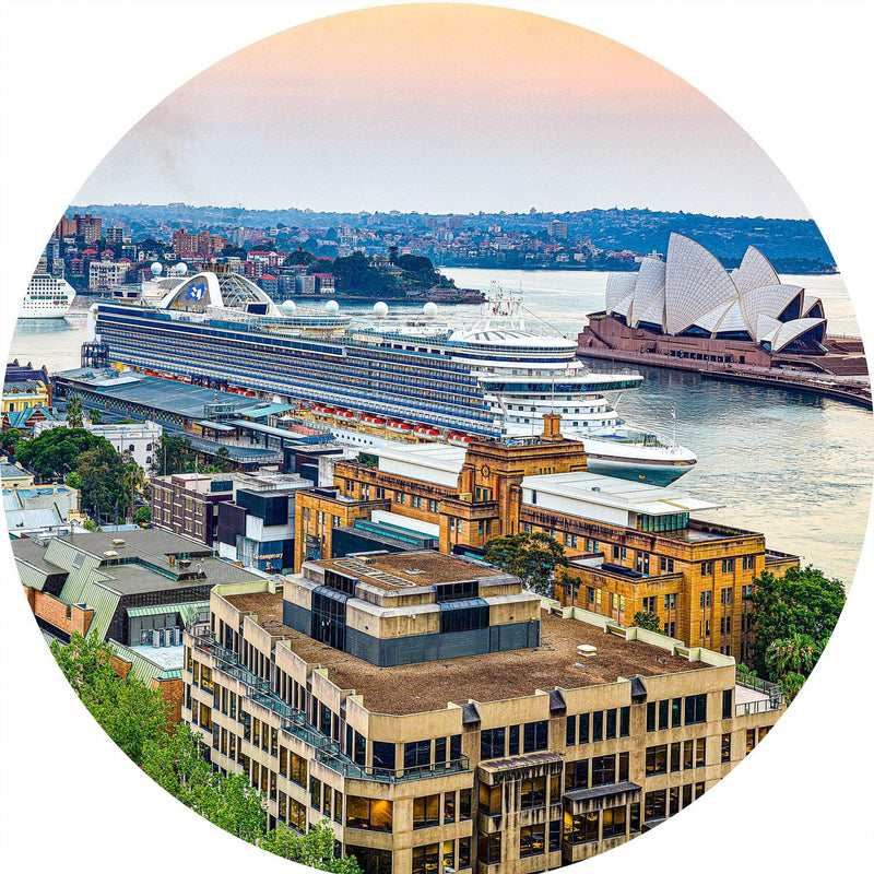 Cruising Sydney Harbour (Round) Jigsaw Puzzle by Artist Jaime Dormer and Manufactured by QPuzzles in Queensland