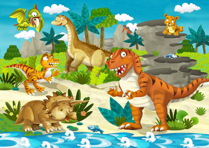 Dinosaur Land (Landscape) Jigsaw Puzzle by Artist QPuzzles and Manufactured by QPuzzles in Queensland