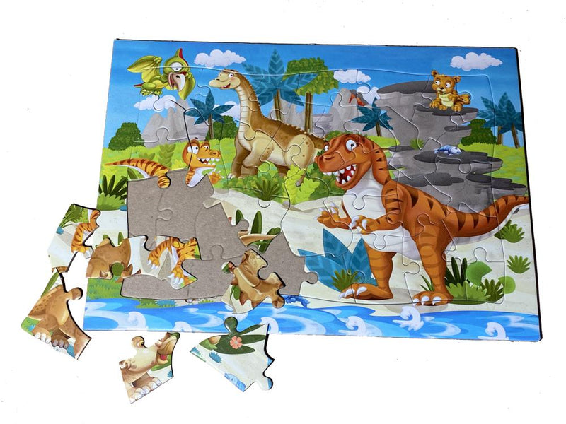 Dinosaur Land (Tray Puzzle) Jigsaw Puzzle by Artist QPuzzles and Manufactured by QPuzzles in Queensland