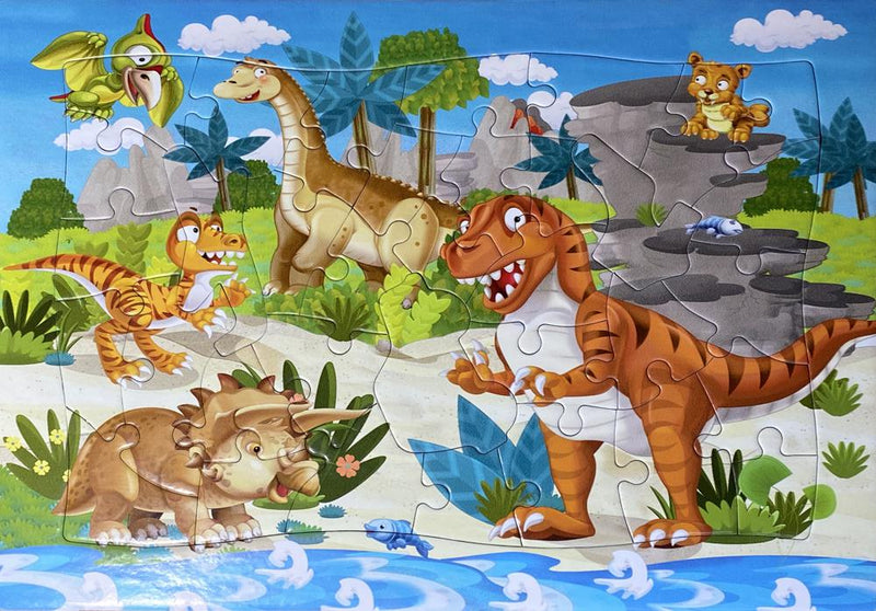 Dinosaur Land (Tray Puzzle) Jigsaw Puzzle by Artist QPuzzles and Manufactured by QPuzzles in Queensland