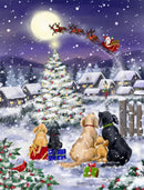 Dog's Family Watching Santa (Portrait)