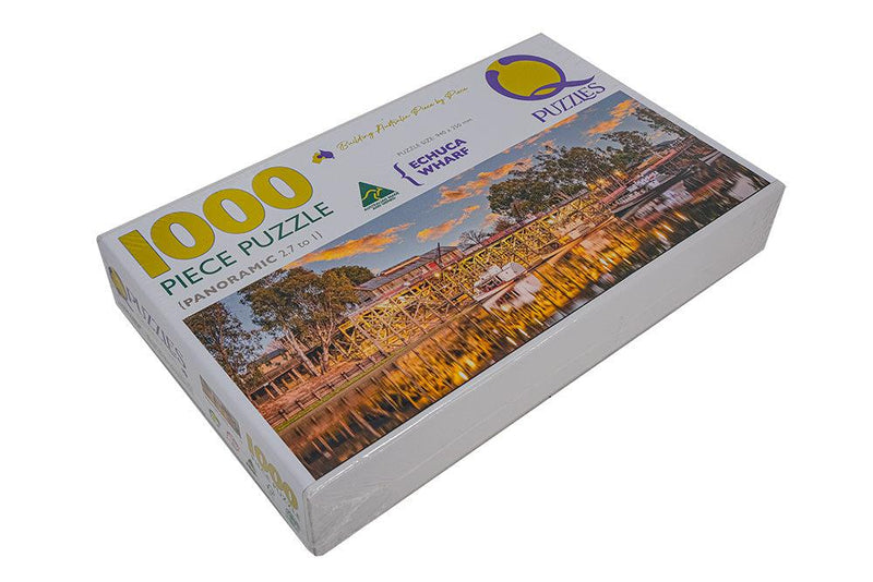 Echuca Wharf (Pano) Jigsaw Puzzle by Artist Jaime Dormer and Manufactured by QPuzzles in Queensland