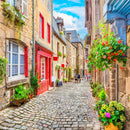 European Village Street (Square) Jigsaw Puzzle by Artist QPuzzles and Manufactured by QPuzzles in Queensland