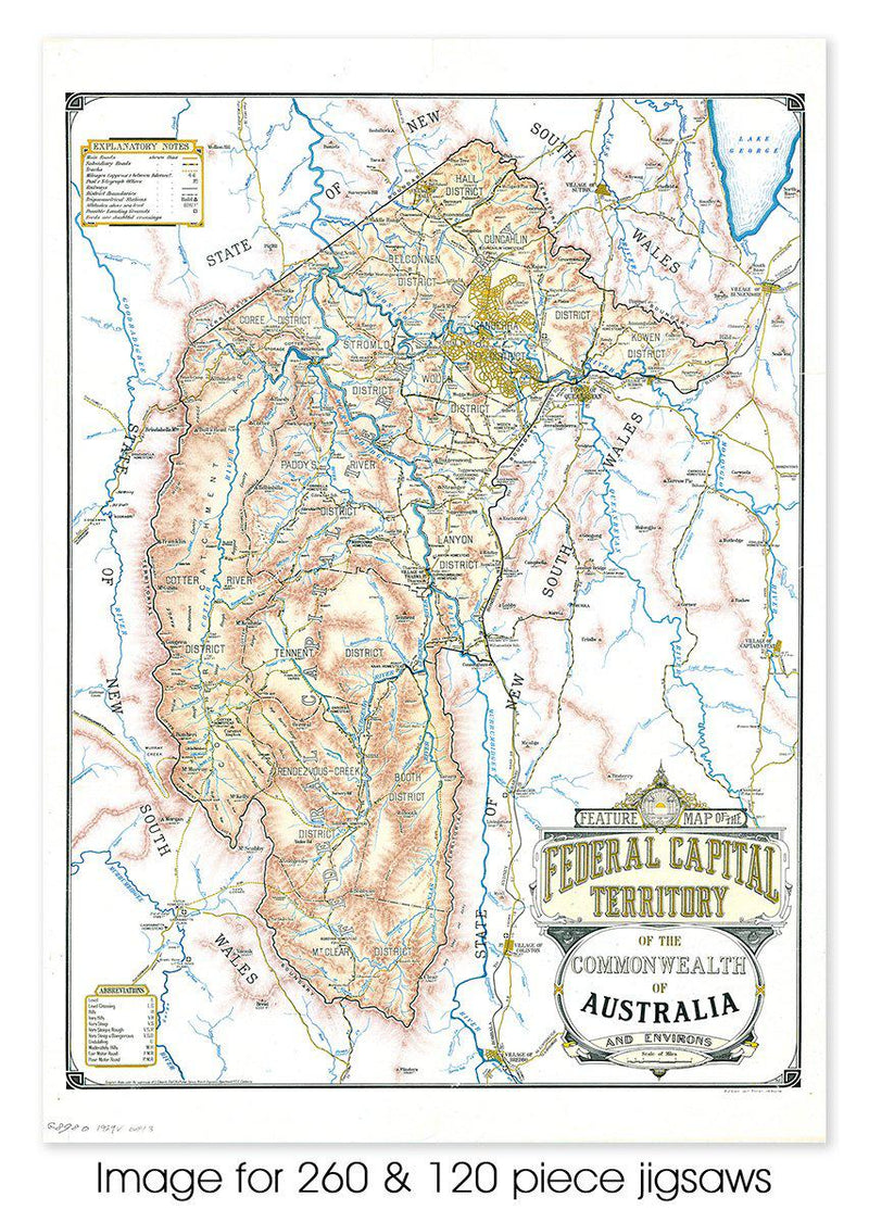 Federal Capital Territory - 1929 (Portrait) Jigsaw Puzzle by Artist Craig Holloway and Manufactured by QPuzzles in Queensland