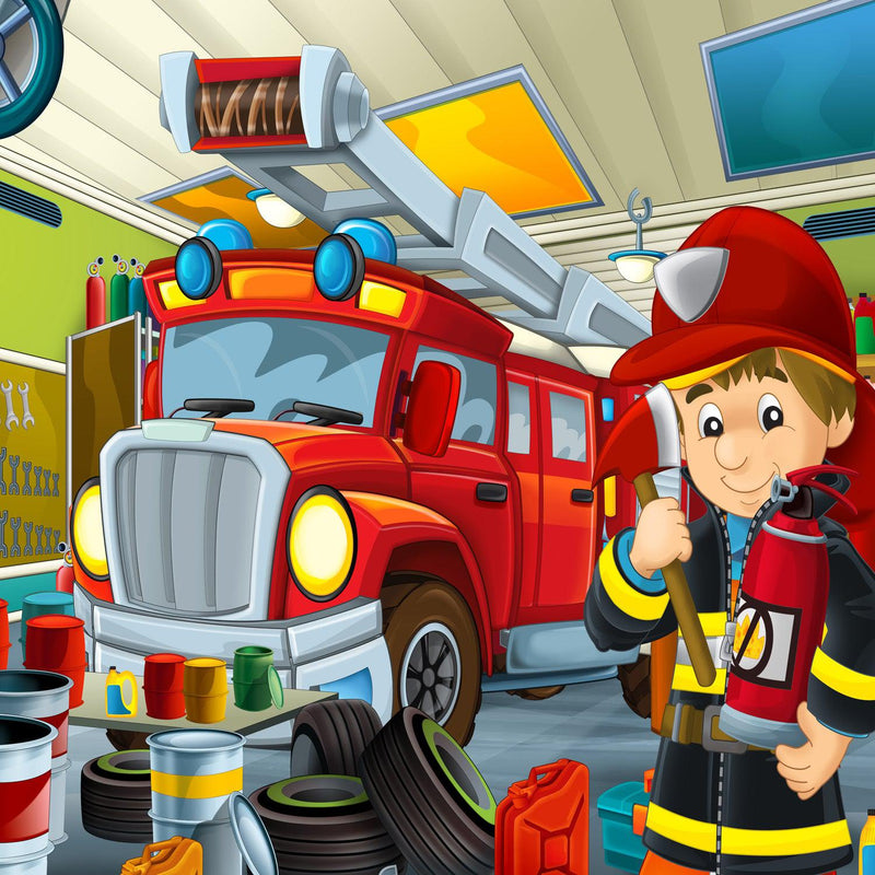 Fireman's Workshop (Square) Jigsaw Puzzle by Artist QPuzzles and Manufactured by QPuzzles in Queensland