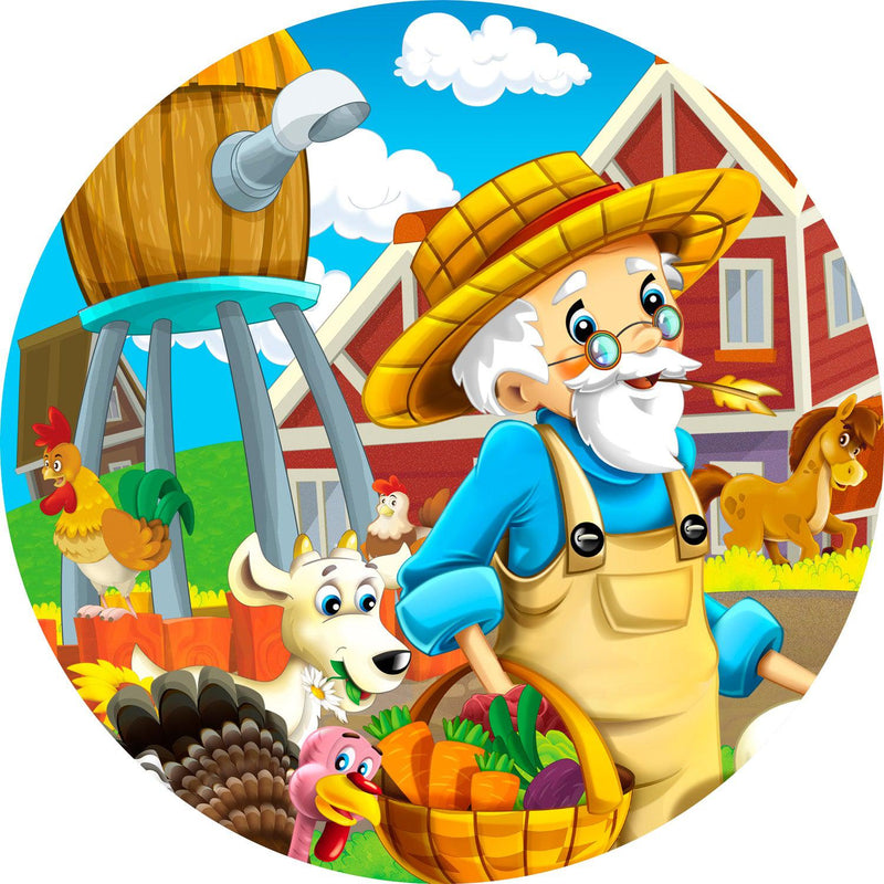 Fun on the Farm II (Round) Jigsaw Puzzle by Artist QPuzzles and Manufactured by QPuzzles in Queensland