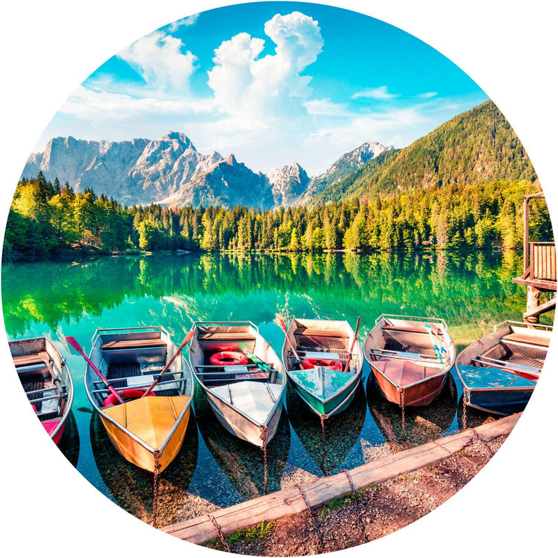 Fusine Lake (Round) Jigsaw Puzzle by Artist QPuzzles and Manufactured by QPuzzles in Queensland