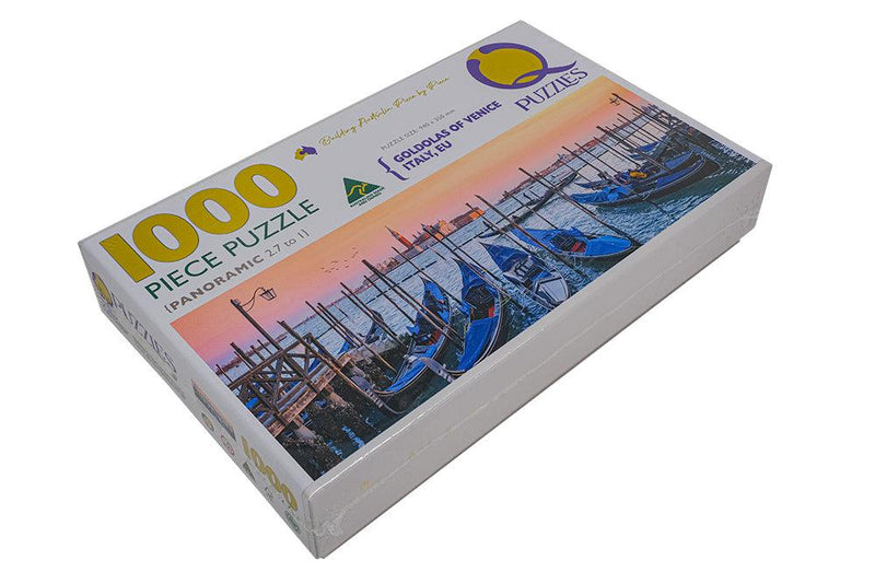 Gondolas of Venice (Pano) Jigsaw Puzzle by Artist Jaime Dormer and Manufactured by QPuzzles in Queensland