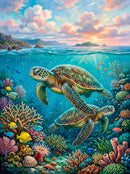 Green Sea Turtles (Portrait)