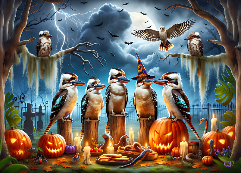 Halloween Kookaburras (Landscape)