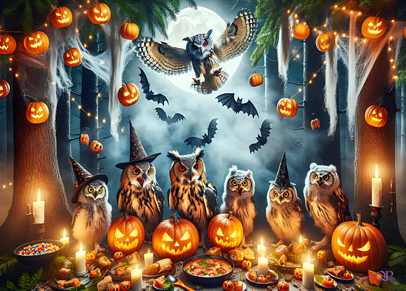 Halloween Owls (Landscape)