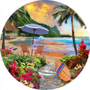 Hawaiian Life (Round) Jigsaw Puzzle by Artist MGL Licensing and Manufactured by QPuzzles in Queensland