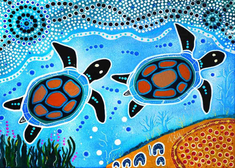 Isaac The Turtle (Landscape) Jigsaw Puzzle by Artist Polly Wilson and Manufactured by QPuzzles in Queensland