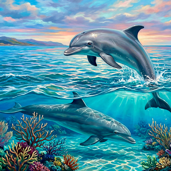 Jumping Dolphin (Landscape) - Puzzles Qld Pty Ltd