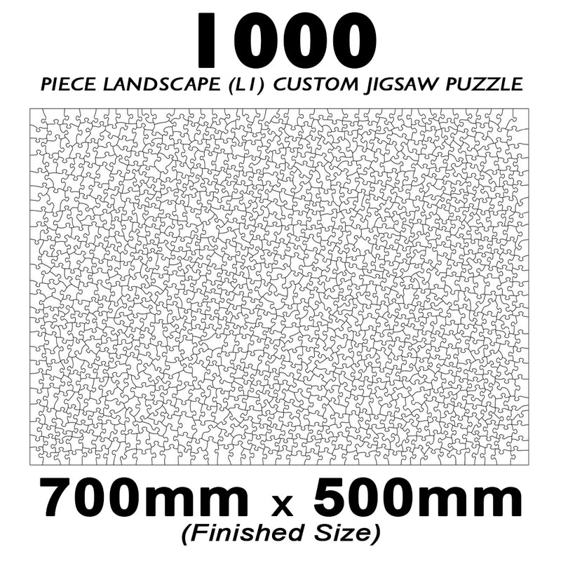 1000 Piece Landscape & Portrait Custom Jigsaw Puzzle 700x500mm (Retail)