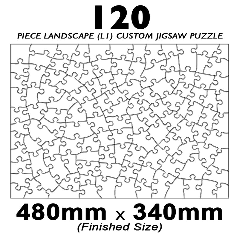 120 Piece Landscape (7to5) Custom Jigsaw 480x340mm (Retail)