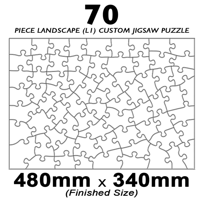 70 Piece Landscape (7to5) Custom Jigsaw 480x340mm (Retail)