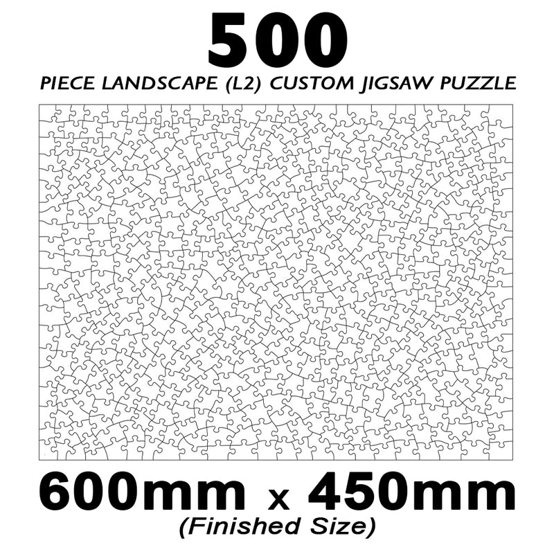 500 Piece Landscape (4to3) Custom Jigsaw 600x450mm (Retail)