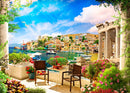 Mediterranean Terrace (Landscape) Jigsaw Puzzle by Artist QPuzzles and Manufactured by QPuzzles in Queensland